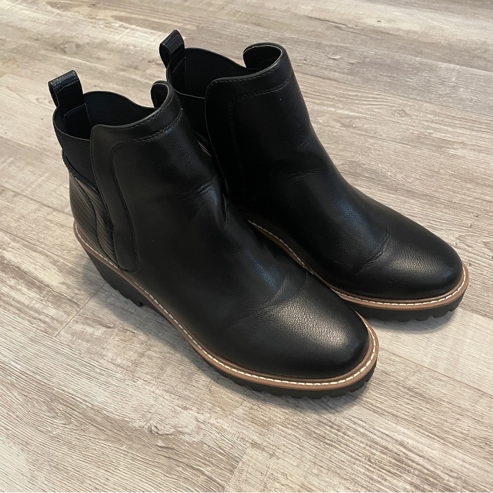Black Faux Leather Boots
